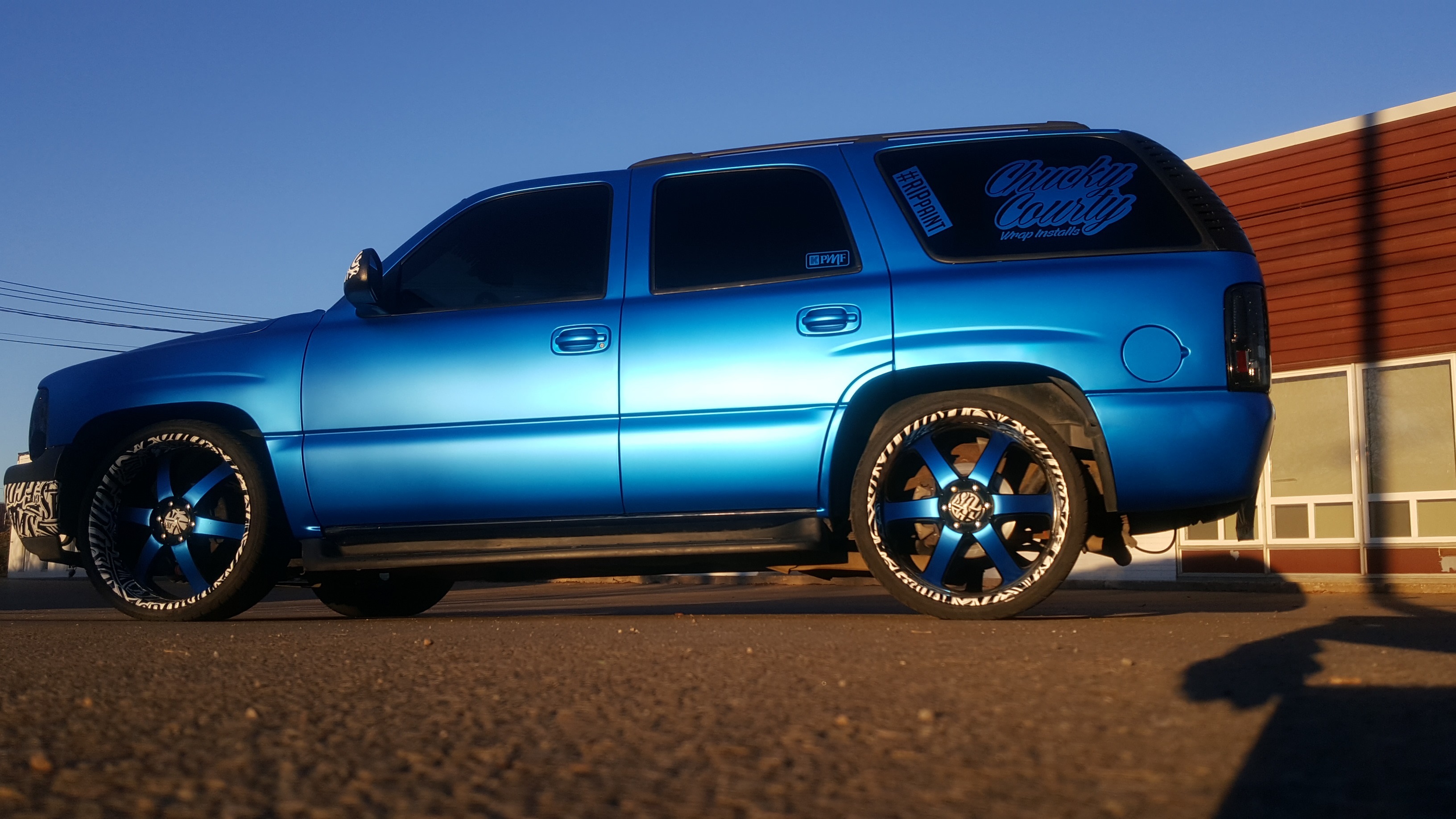 Matte Iced Blue Titanium wrap example