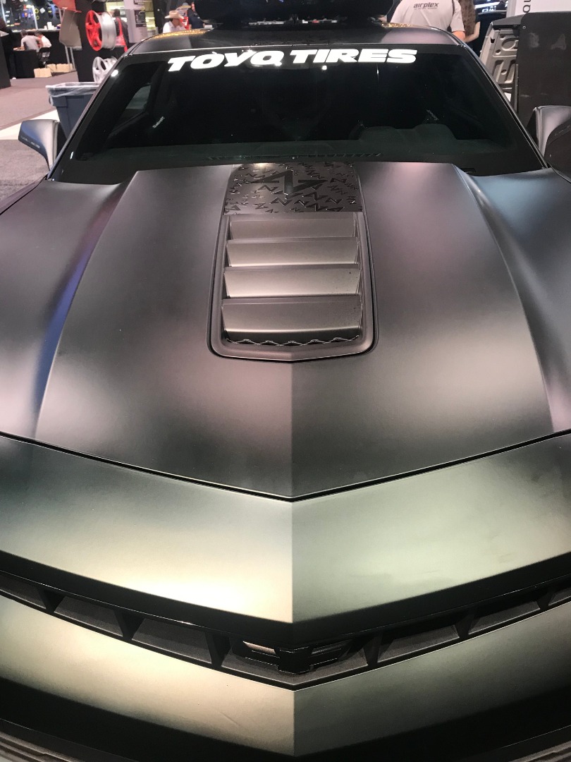 Matte Platinum Dark Sage Iridescent wrap example