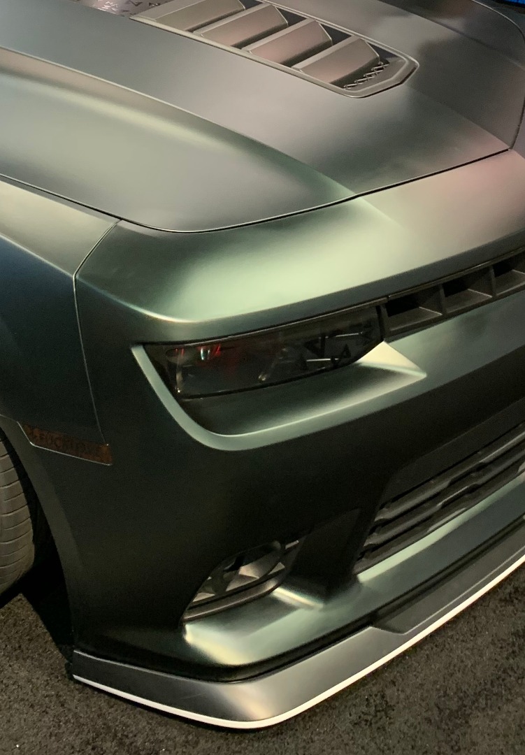 Matte Platinum Dark Sage Iridescent wrap example