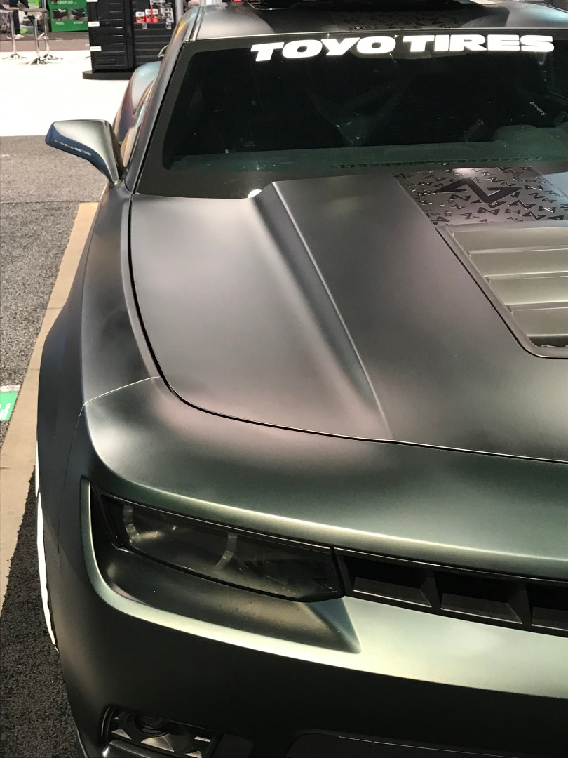 Matte Platinum Dark Sage Iridescent wrap example